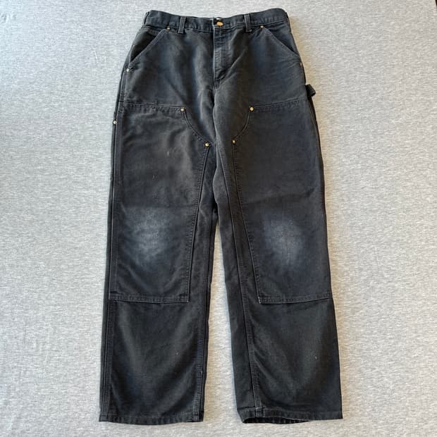 2022년 미국산 칼하트 B01 BLK 더블니 워크 팬츠 32