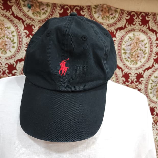 폴로 랄프로렌 블랙 가죽스트랩 볼캡

