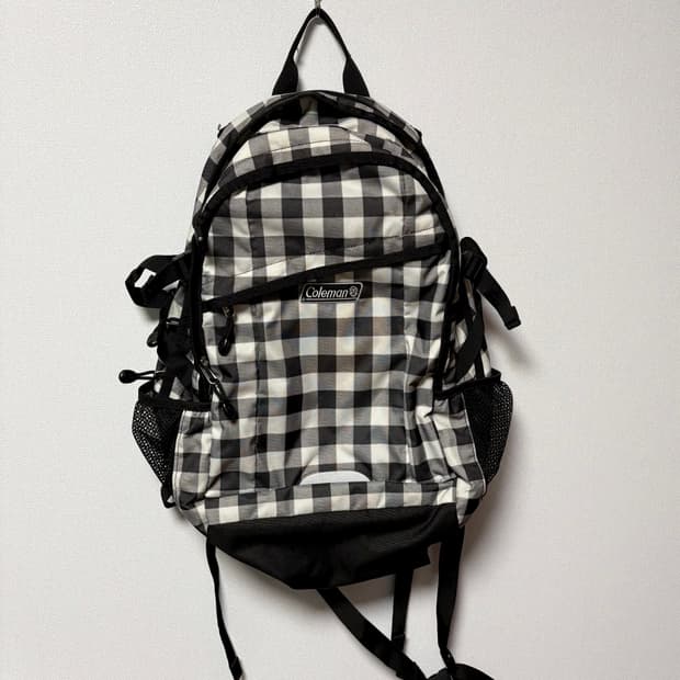 하루할인 콜맨 체크 백팩  y2k 모리걸 coleman 가방 도트 