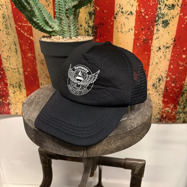 90s 헤네시 커피크래프트 크루 엠보싱 매쉬캡 N254