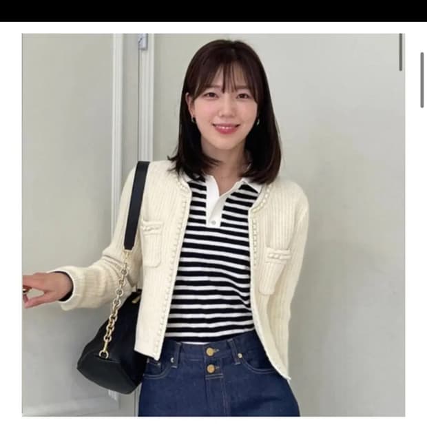 앳코너 폼폼 크롭 자켓 가디건