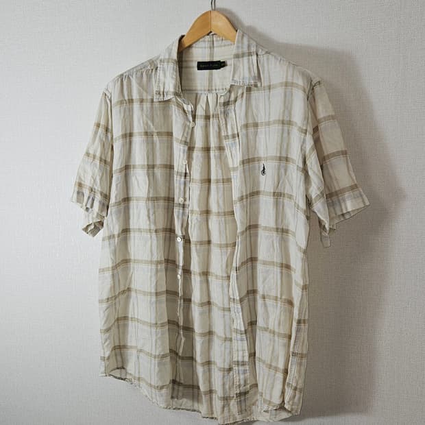 빈폴 클래식 린넨 마 반팔셔츠 체크 105