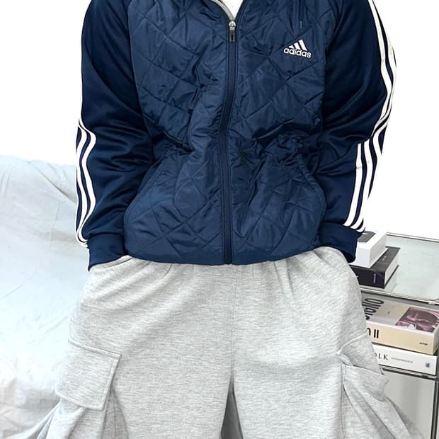 아디다스 네이비 누빔 트랙탑 져지 110