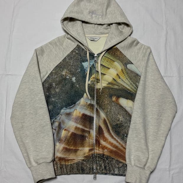 풀 프린트 패널 후디 집업 멜란지그레이 S