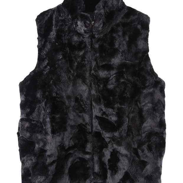 japanese vintage 레이어드 퍼조끼