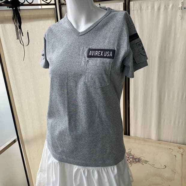 아비렉스 슬림핏 포켓 반팔 1379 모리걸 일본빈티지 y2k 스트릿 갸루