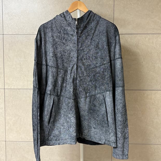 트랜짓 수소봉제 레더 자켓