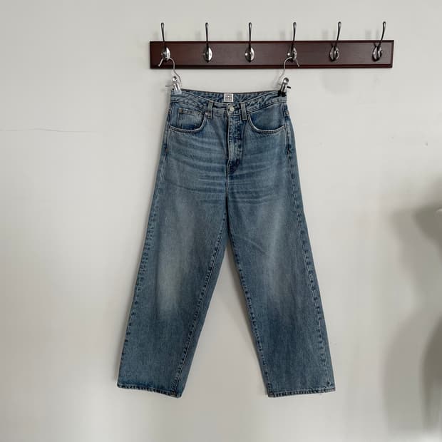 토템 연청 플레어 데님 팬츠 청바지