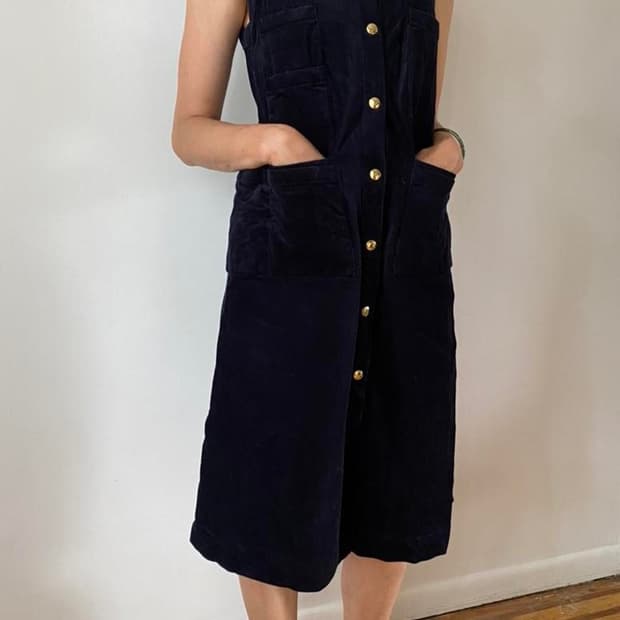 ACNE STUDIOS Corduroy Dress Navy Blue