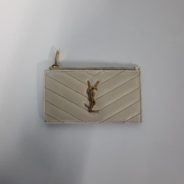 입생로랑 마틀라세 카드지갑 아이보리