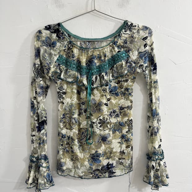 oriental seethrough blouse