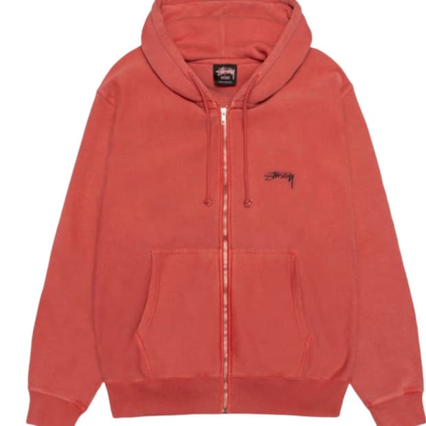 스투시 피그먼트 다이드 스무스 스탁 집 후드집업 M