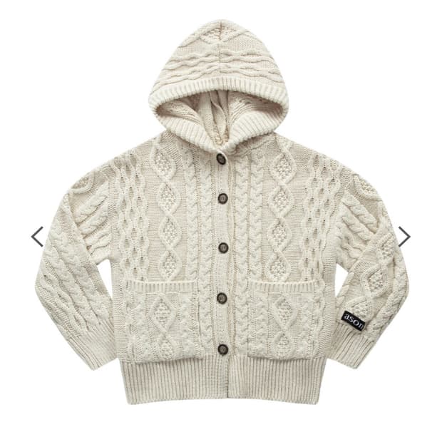 애즈온 아이보리 가디건 후드