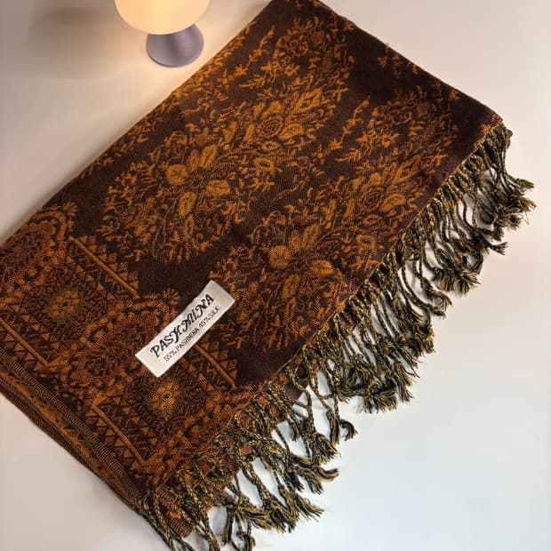 Pashmina silk 피시미나 에스닉 페이즐리 머플러 숄 