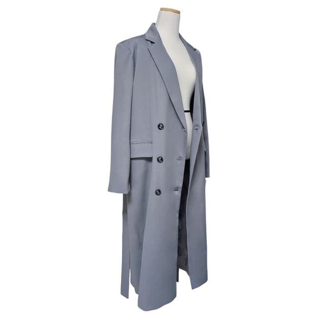 새상품) 오버핏 롱 트렌치코트 그레이