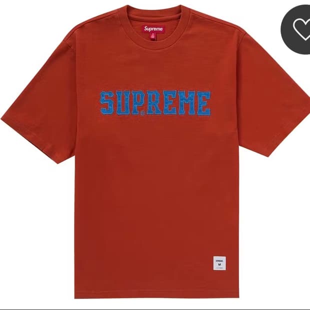 슈프림 트윌 아플리케 숏슬리브 탑 블랙