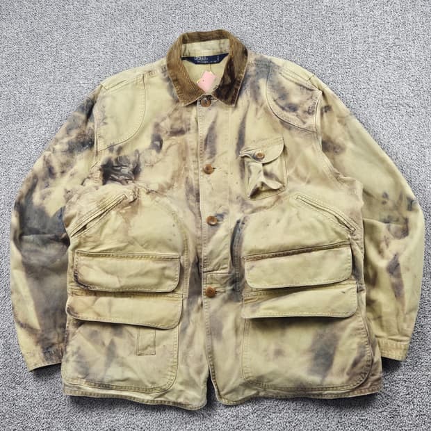 90's 폴로랄프로렌 다잉 워시드 커스텀 헌팅 자켓 (L) / 10103