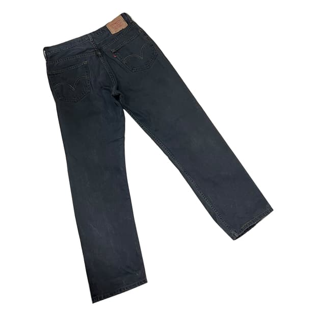 00s 리바이스 505 레귤러핏 블랭크탭 흑청 팬츠 32