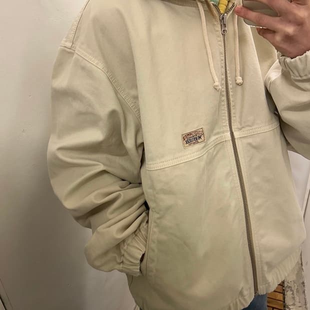 스투시 언라인드 캔버스 워크 자켓 빈티지 내츄럴 XL