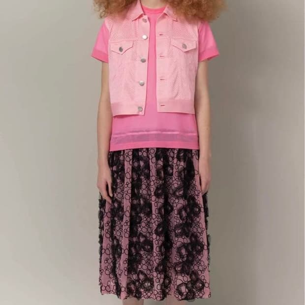 꼼데가르송 걸스 2023ss 티셔츠 자수 드레스 