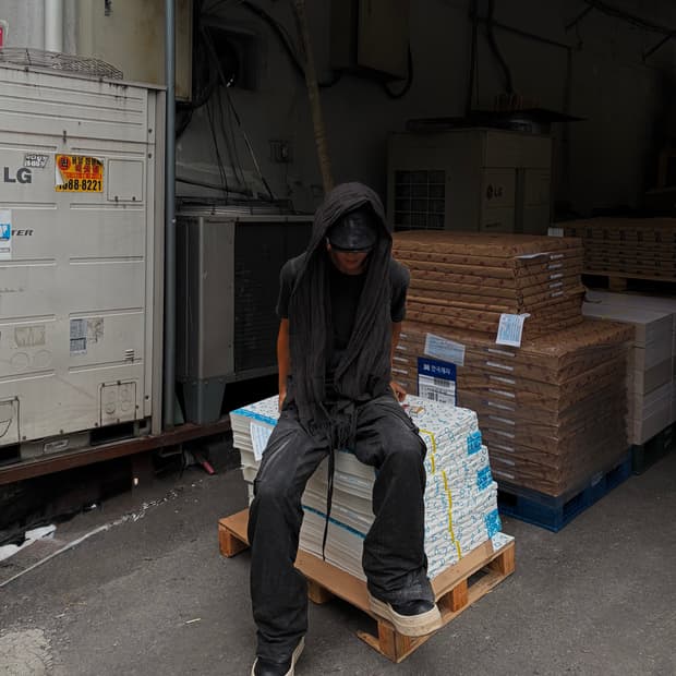 블랙멀 카고팬츠 슬랩그레이 L