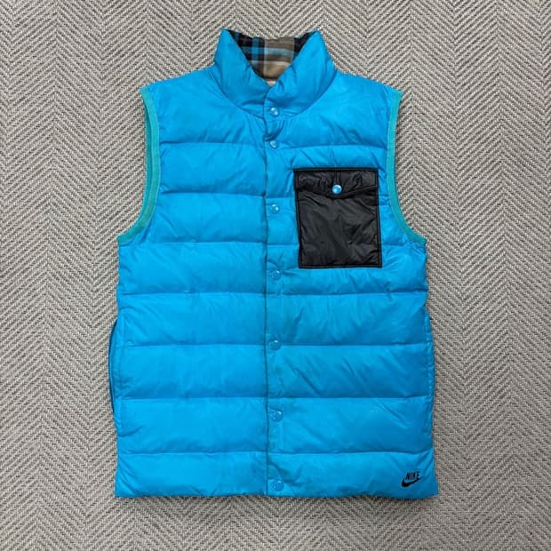 나이키 체크 리버시블 패딩 베스트 v1369