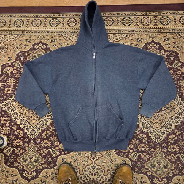 90s 빈티지 러셀 후드집업 네이비 XL