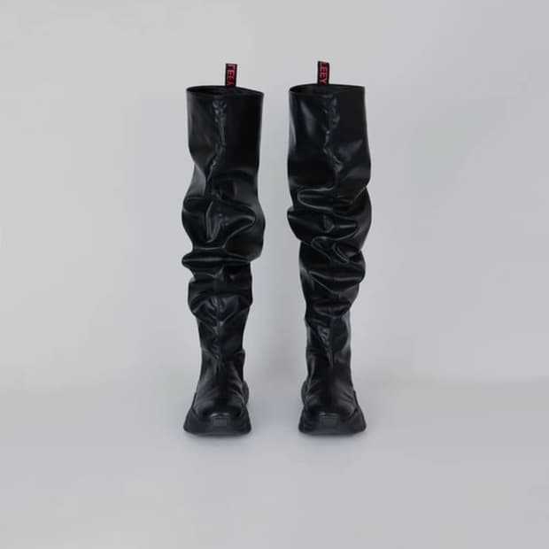 LEEY 엘이이와이 플랫폼 니하이 부츠 싸이하이부츠 슬라우치부츠