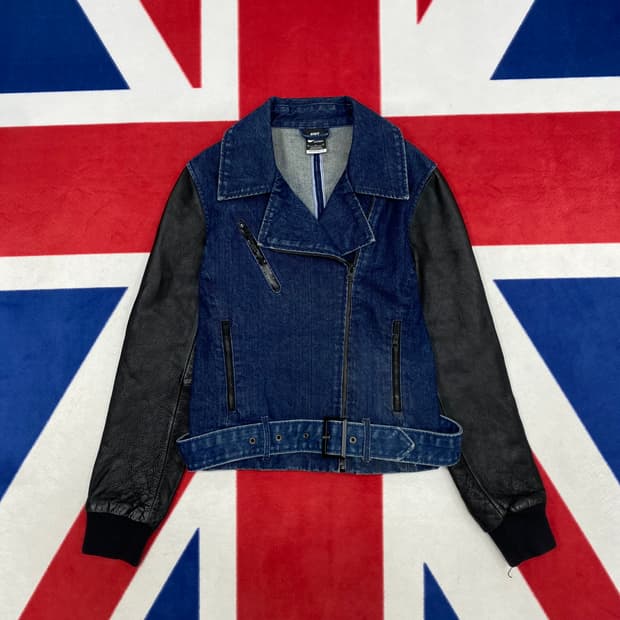 나이키 데님 소가죽 라이더자켓 여성M 