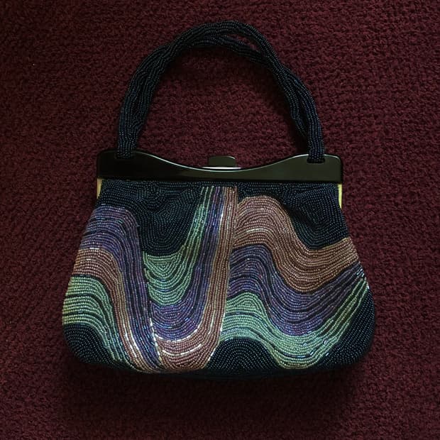 Wave Beaded Frame Tote Bag