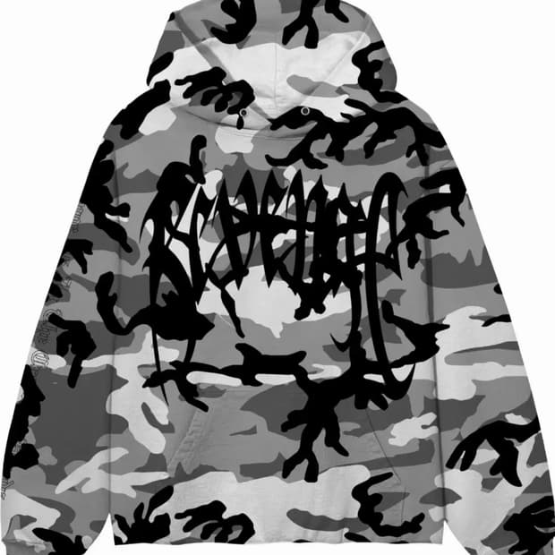 [M] REVENGE 리벤지 스노우 카모 후드 블랙 로고