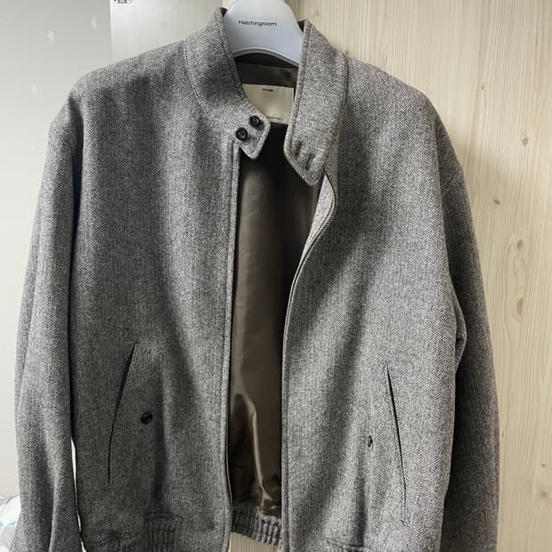 포터리 셔틀랜드 울 해링턴 자켓 브라운