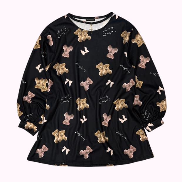 cross choker bear black dress