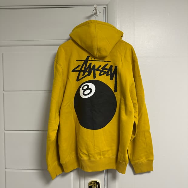 스투시 에잇볼 후드티 옐로우 노랑 머스타드 8볼 후디 레어 희귀