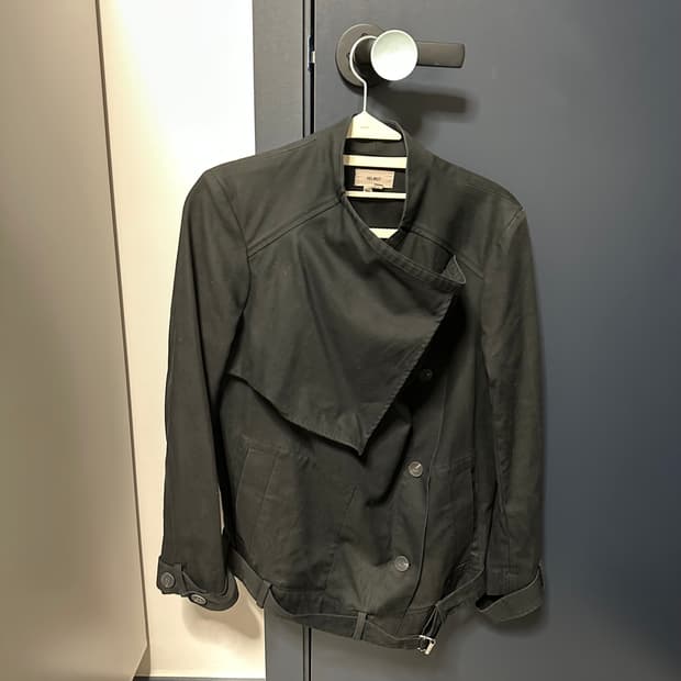 Helmut Lang 서지 코튼 논카라 트렌치 코트 자켓