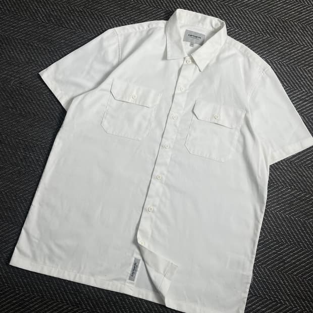 칼하트 wip 화이트 워크 반팔 셔츠y 3955