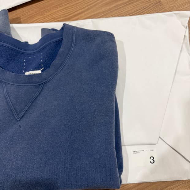 (3) 비즈빔 visvim 맨투맨 스웨트 점보 크러쉬 네이비