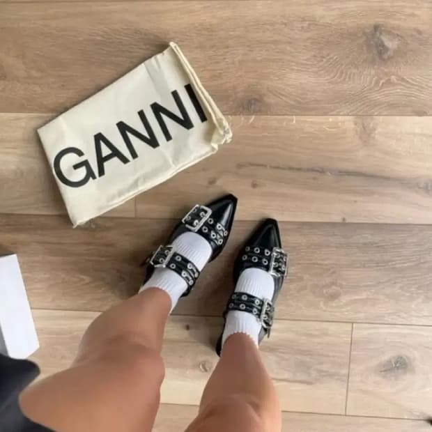 ganni 발레리나 버클 플랫 슈즈