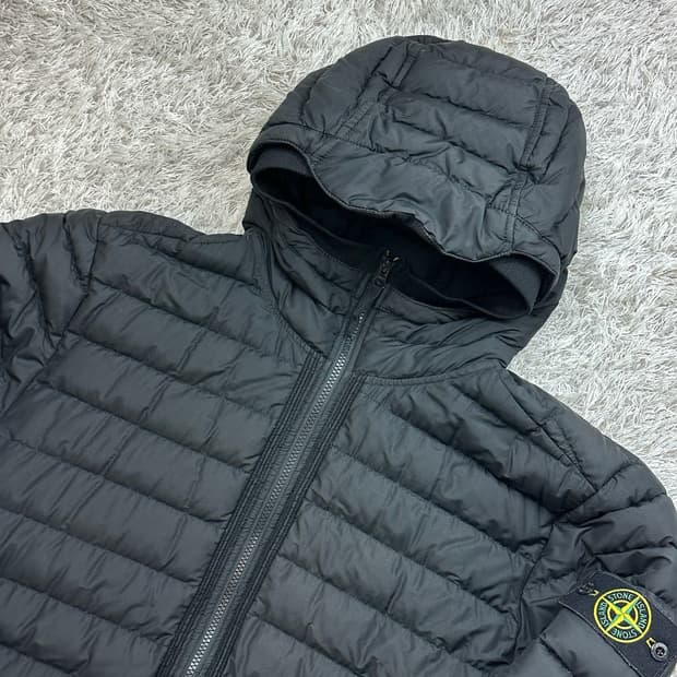 [XL] 정품 스톤아일랜드 21FW 와펜 텔라 블렌드 경량패딩 자켓 블랙