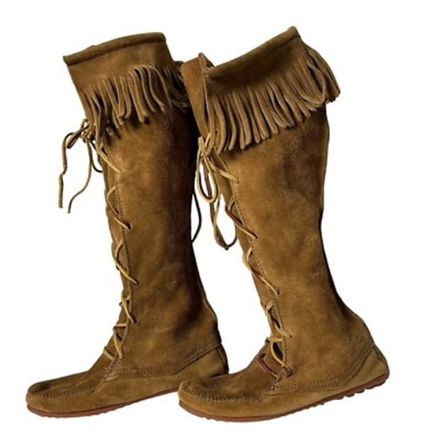 Minnetonka Suede Fringe Lace-Up Boots