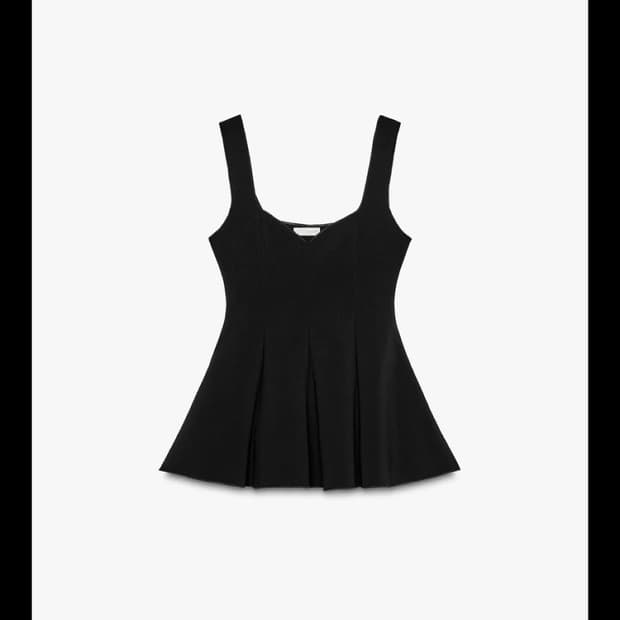 [ZARA] 페플럼 엘라스틱 소재 탑 - S