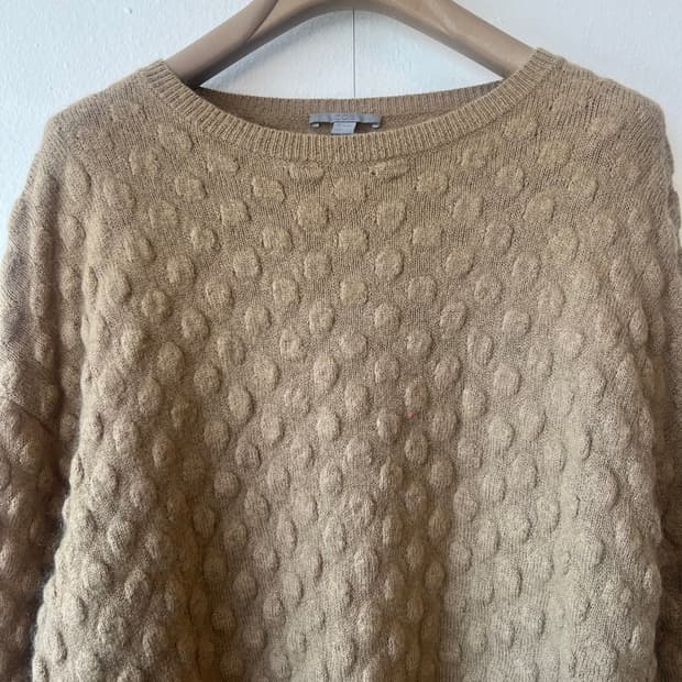 코스 COS 남성 카멜베이지 라운드울니트 울코튼니트