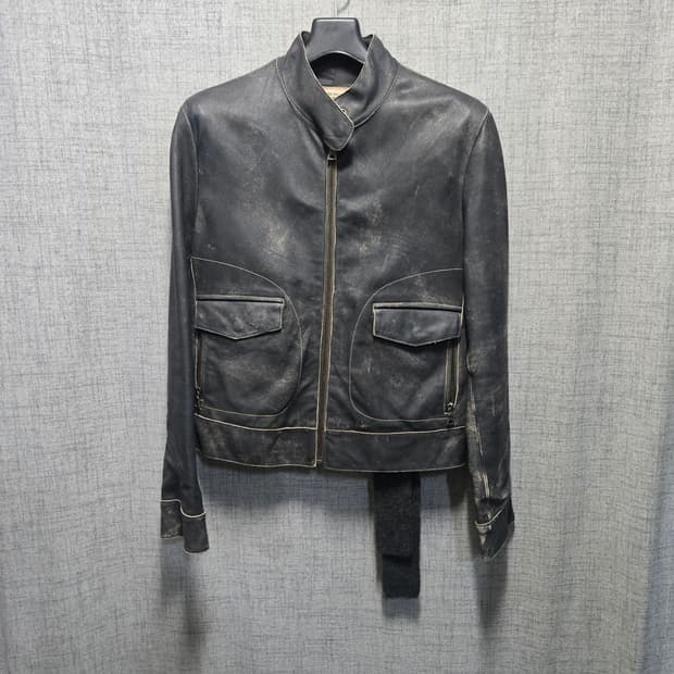 게스 워시드 양가죽 자켓 