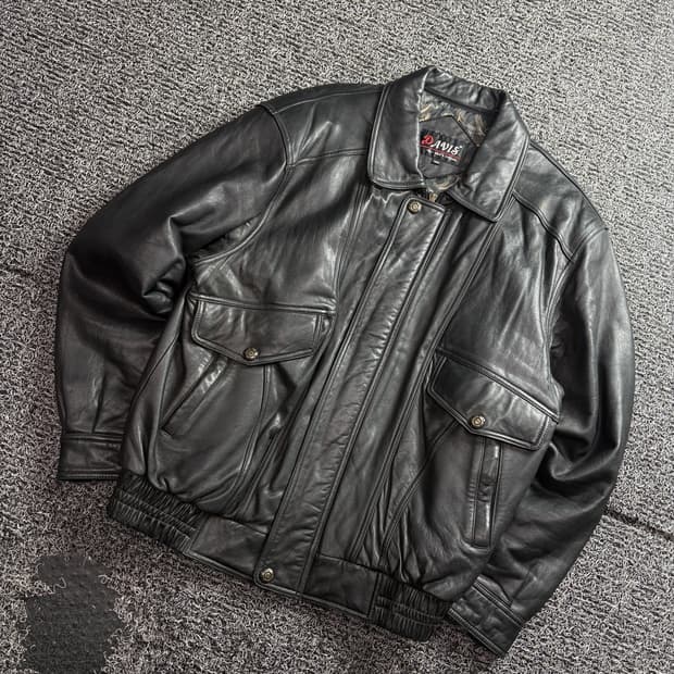 빈티지 아카이브 양가죽 램스킨 봄버 레더 자켓 3613