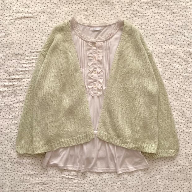 연두 니트 볼레로