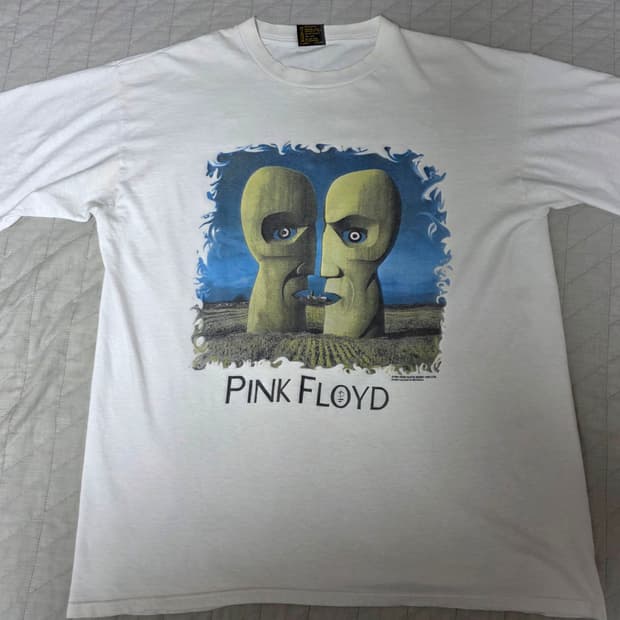 [XL] 90s 핑크플로이드 디비전벨 화이트 빈티지 밴드티