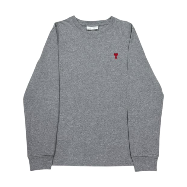 AMI 아미 하트 롱슬리브 긴팔 티셔츠 그레이 L