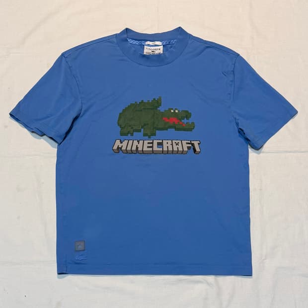 마인크래프트 X 라코스테 티셔츠 스카이블루