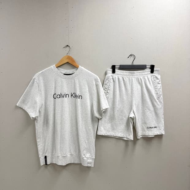 남성 L / ck 캘빈클라인 반팔 + 반바지 세트 오트밀