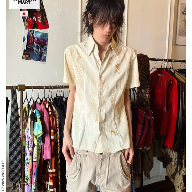 TORNADO MART Antique Pattern 1/2 Shirt